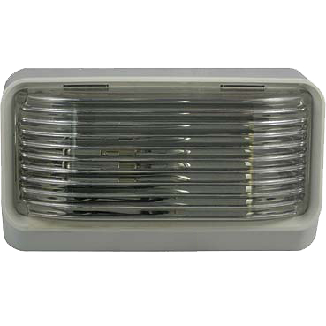 Jammy J-97-WNC Rect.White Porch Lamp w/out Switch, Clear Lens