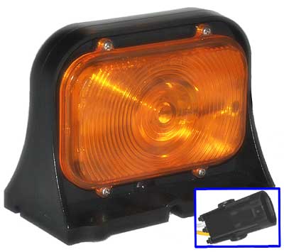 Jammy J-AB1-AA Inc. Ag Single Light, Amber/Amber, 2-Way Male W/P