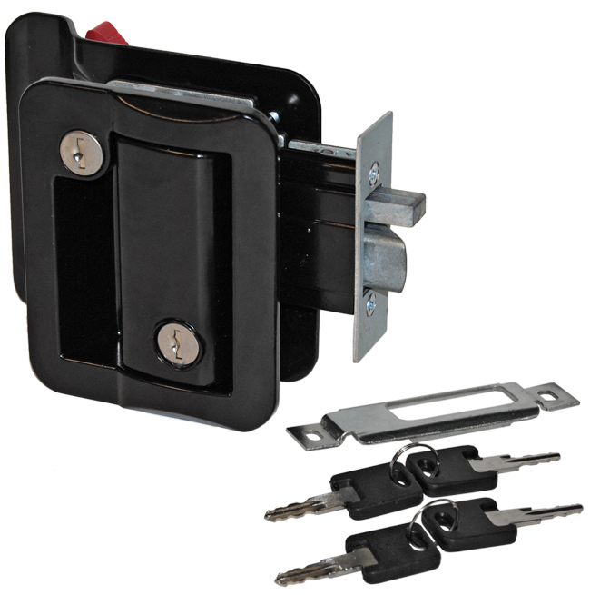 Jammy TDL01B Cargo Trailer Door Lock w/4 Matching Keys, Black