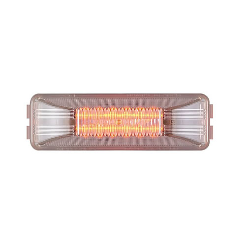 Maxxima 4" Red Clear Rectangular 2 Pin Clearance Marker - M20350RCL