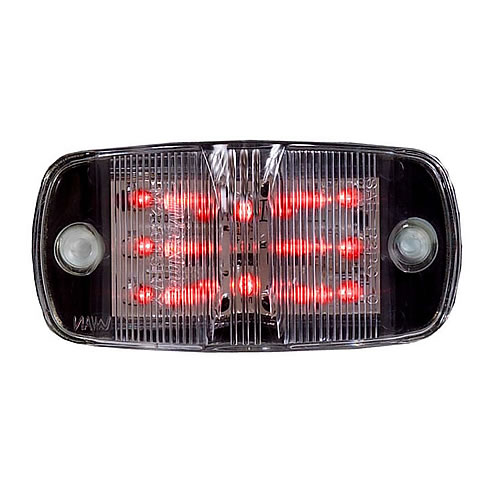 Maxxima Rectangular Clearance Marker P2/P3/PC2 Red Clear Lens - M23015RCL