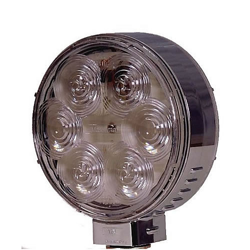 Maxxima LightningS Chrome Round Red/Amber Clear Lens Pedestal - M42341RYCL