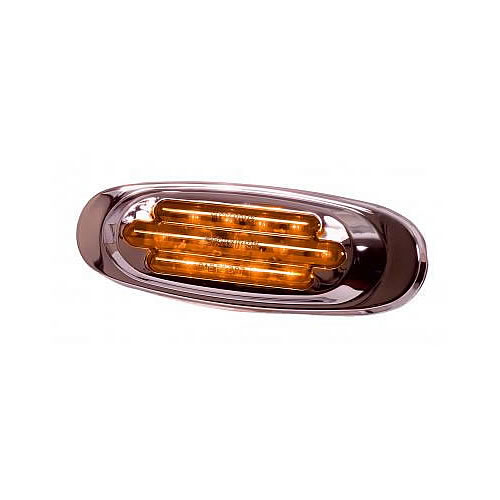 Maxxima 13 LED Chrome Oval Amber Clearance Marker - M72270Y
