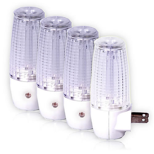 Maxxima Barrel Design LED Night Light with Sensor Pack of 4 - MLN-09-4
