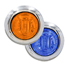 Maxxima 3/4" Round P2P3 CM Amber With Blue Aux - M09340YBL-DC