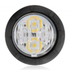 Maxxima 1-1/4" Round P2 CM Red/White Clear Lens and Flashing Warning M09450RWCL-DC