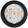Maxxima 1-1/4" Round P2 CM Red/Amber Clear Lens and Flashing Warning - M09450RYCL-DC