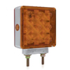 Maxxima Square Chrome Amber/ Amber Clear Lens Pedestal RH Double Post - M42364Y/Y