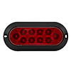 Maximma 6" Oval Red Stop/Turn/Tail Surface Mount, Black Housing - M63320R-A