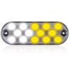 Maxxima 14 LEDs Oval White/Amber 6.5" Surface Mount Warning 11 Selectable Flash Patterns - M63353WYCL