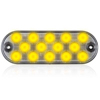 Maxxima 14 LEDs Oval Amber Clear Lens 6.5" Surface Mount Warning 8 Selectable Flash Patterns - M63353YCL