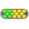 Maxxima 14 LEDs Oval Amber/Green 6.5" Surface Mount Warning 11 Selectable Flash Patterns - M63353YGCL-A