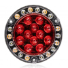 Maxxima 5.5" Round Flange Mount Stop Turn Tail/Back-Up 2 PL-3 Pigtails Amber Warning Light M85427R-YCL