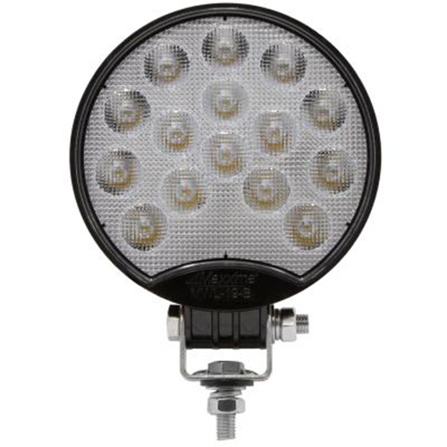 Maxxima Round 15 LED Black Work Light 800 Lumens 12/24VDC - MWL-19-B