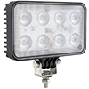 Maxxima Rectangular 8 LED Work Light Black Aluminum Housing 3,200 Lumens 12/24VDC - MWL-57-A