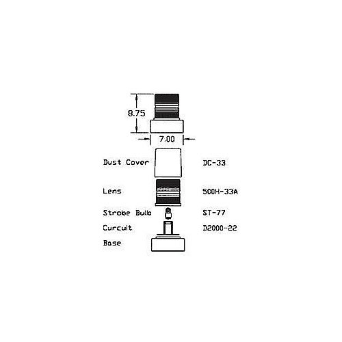 North American Signal 2000 Series Strobe Light, 12/24V - DFS2000-A