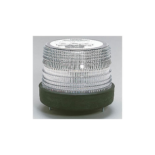 North American Signal 24 V Amber, Permanent Mount, 5" Lens, Rubber Base, Solid State Flasher - EFL5-24A