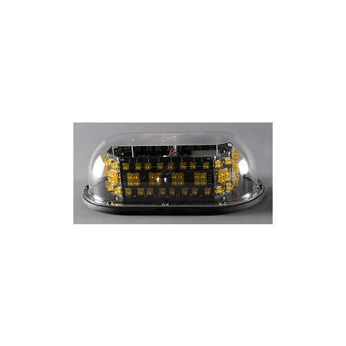 North American Signal 12/24 V Clear outer, Amber LEDs, 17.25", Permanent Mount - MMBLEDFL-C/A