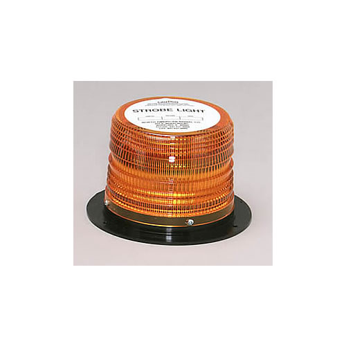 North American Signal 12/24 V Amber Strobe Light, Flange Base Mount, Quad Flash - Q625F-A