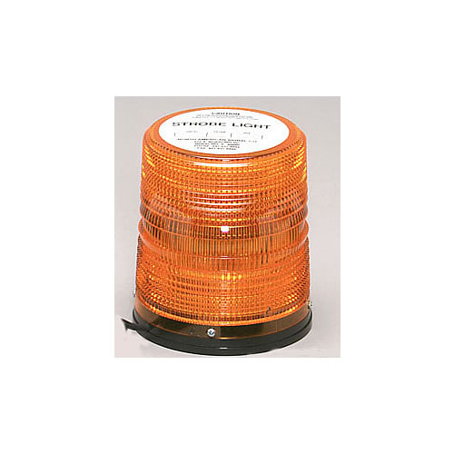 North American Signal 12/24 V Amber Strobe Light, 6" Lens, Permanent Mount, Quad Flash - Q625H-A