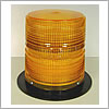 North American Signal 12/24 V Amber Strobe Light, 6" Lens, Flange Base Mount, Quad Flash - Q625HF-A