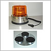 North American Signal 12/24 V Amber Strobe Light, Inner Lens, Outer Dome, Magnetic Mount, Single Flash - ST1250M-A