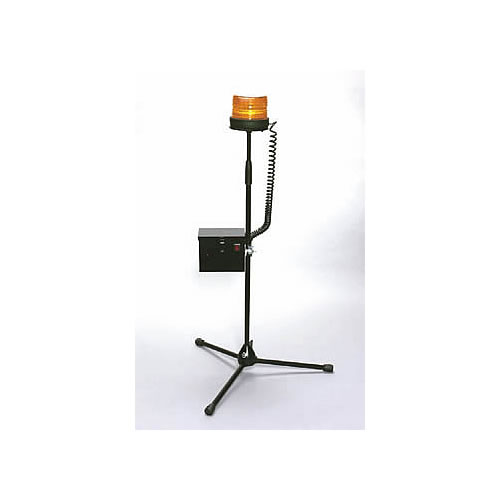 North American Signal 12 V Amber on Adjustable Tripod, Disposable Batteries, Single Flash Strobe - T500D-A