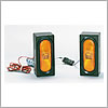 North American Signal 12/24 V Amber, Rectangular Weld Box, Oval Hole, Quad Flash - WB70-A