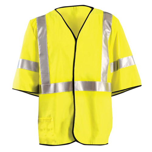 Occunomix Flame Resistant Cotton Rich FR�Single Stripe Solid Vest, Class 3, Yellow - FR-VCR1213