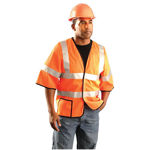 Occunomix Vest, Premium Mesh Dual Stripe, Class 3, Orange - LUX-HSCOOL3