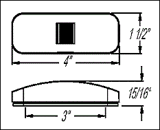 Optronics MC44 & BA44 Series Marker/Clearance Light Red/Yellow Fender Light - BA44FNLP