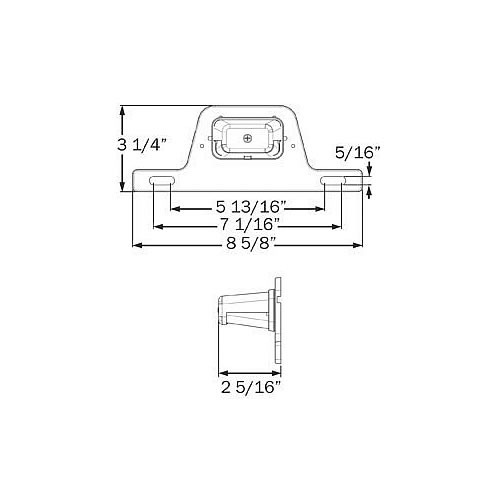 Optronics LPL55 Series LED License Light with Bracket with Steel Bracket LPL56CBP