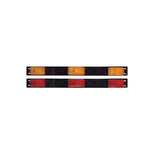 Optronics MC93 Series ID Light Bar Red with Black ABS Base - MC93RB