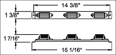 Optronics MC99 Series ID Light Bar Red with White Steel Base - MC99RB