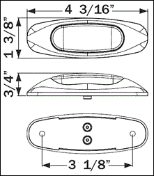 Optronics MCL17/19 Series 3 LED Red Marker/Clearance Light - MCL17RBP