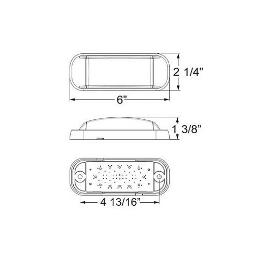 Optronics MCL48 Series LED Clear Lens Yellow Side Marker Light - MCL48CABP