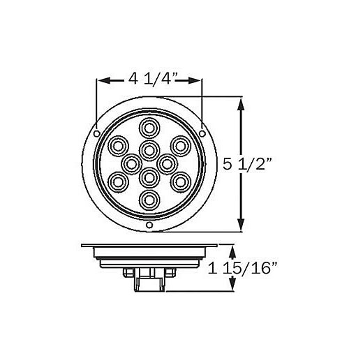 Optronics STL42 Series LED Stop/Turn/Tail Light Red, PL-3 Connection - STL42RB
