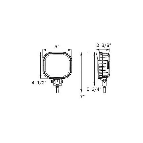 Optronics TLL46 Series 9 LED Work/Ag Square Light - TLL46TBP