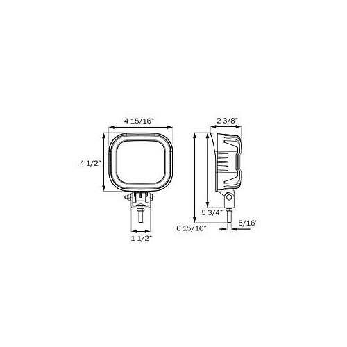 Optronics TLL50 Series LED Work/Ag Square Light - TLL50FB
