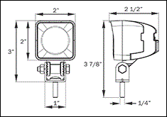 Optronics TLL51 Series LED Work/Ag Square Light - TLL51FB