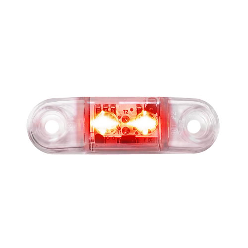Peterson M168CR-BT2 LED Clear Mini Clearance & Side Marker Light Red with Clear Lens