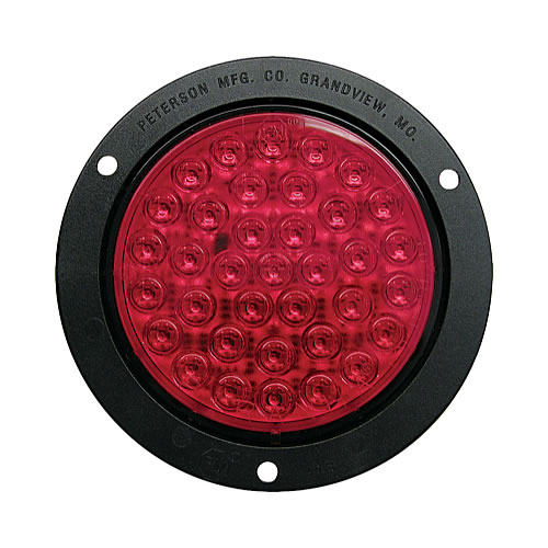 Peterson Piranha LED 4" Round Stop, Turn & Tail Light Red with Flange M418R