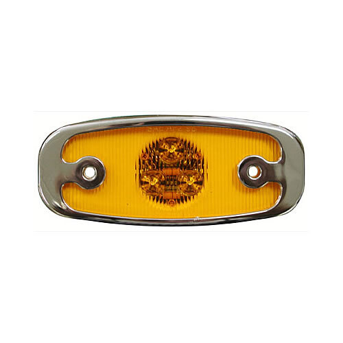 Peterson V133XA Piranha LED Clearance & Side Marker Light Amber/Chrome Bezel