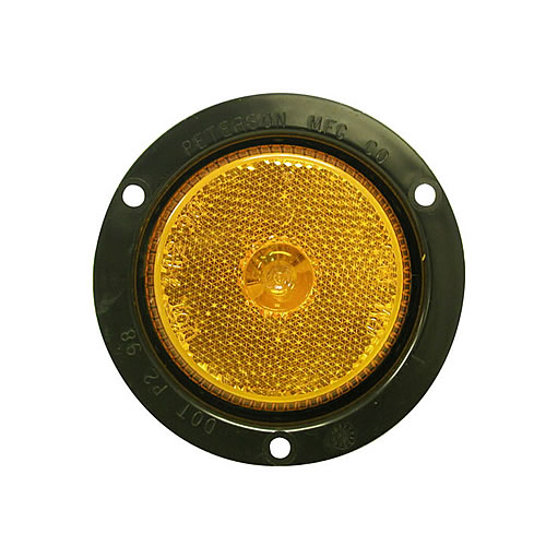 Peterson Amber W/Flange 2 1/2" Clearance/Side Marker Light w/Reflex - M143FA