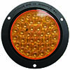 Peterson Piranha 36-Diode Led 4" Round Strobe & Rear Turn Signal W/Sync, Multi-Volt, Amber, Bulk Pack M866SAF-1