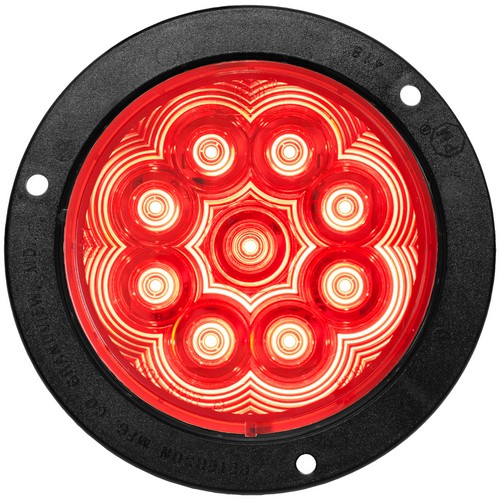 Peterson 1218R-9 1217R-9/1218R-9 LumenX 4" Round LED S/T/T Light, AMP Red Flange Mount