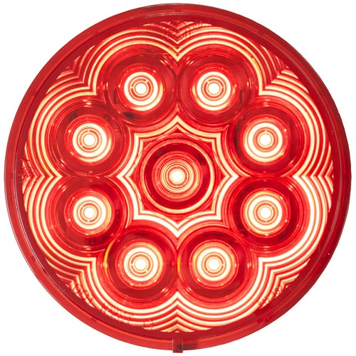Peterson 1217R-9 1217R-9/1218R-9 LumenX 4" Round LED S/T/T Light, AMP Red Grommet Mount