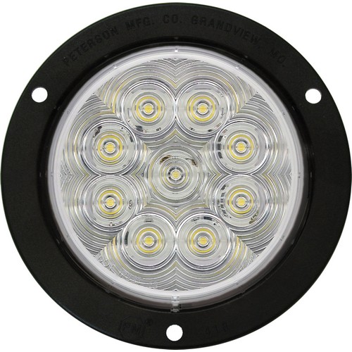 Peterson 1218C-9 1217C-9/1218C-9 LumenX 4" Round LED Back-Up Light, AMP Clear, Flange Mount