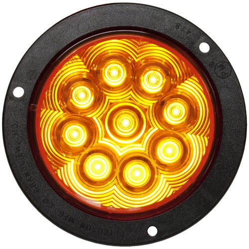 Peterson 1218KA-9 1217A-9/1218A-9 LumenX 4" Round LED Turn Signal Amber Flange Mount Kit