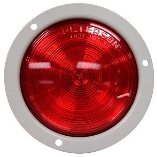 Peterson M824R 824/826 Single Diode LED 4" Round Stop, Turn & Tail Light Red, Flange Mount